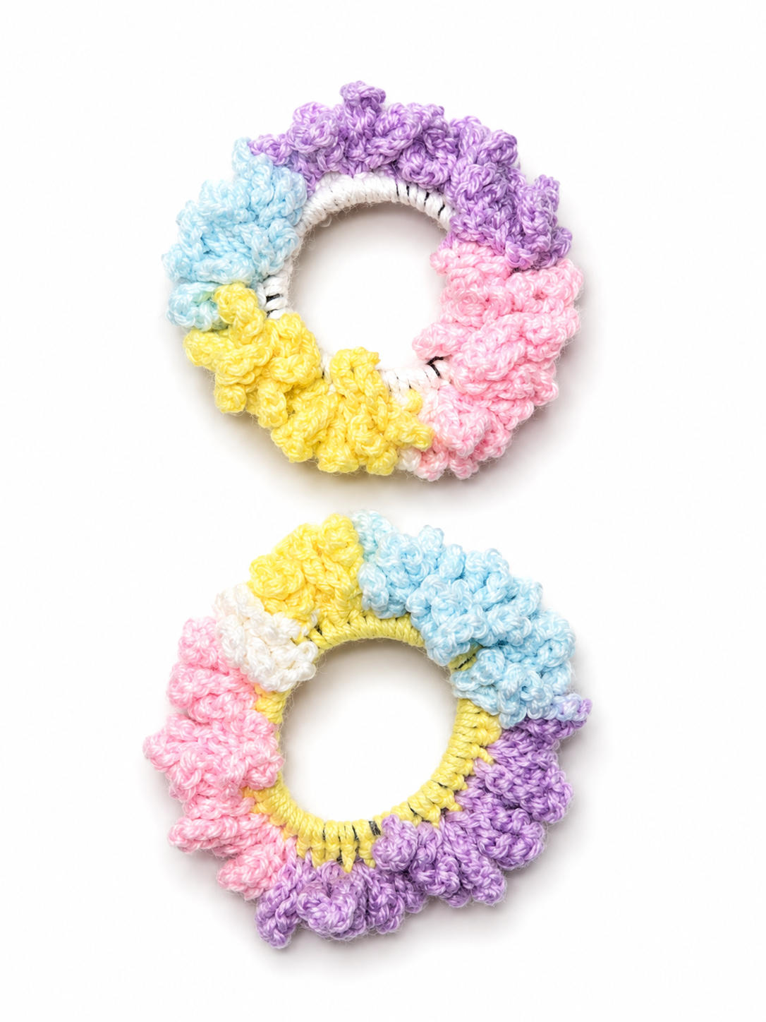 Pastel Rainbow Scrunchies