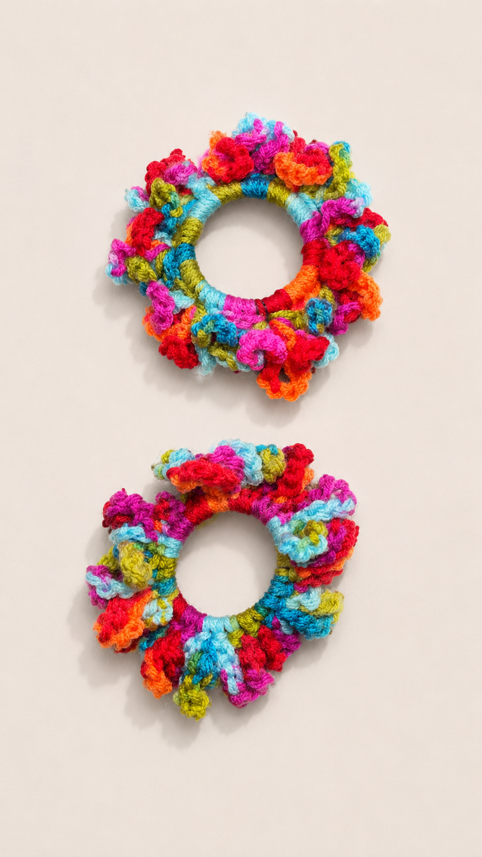 Coral Fire Scrunchies